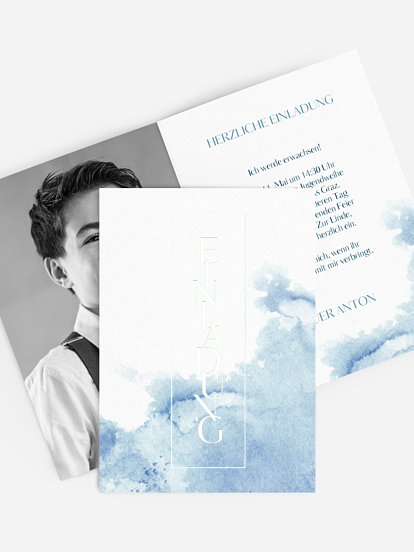 Einladung Jugendweihe Klassik Aquarell
