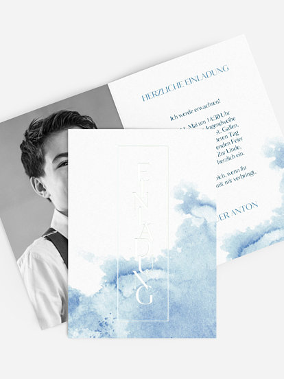 Einladung Jugendweihe Klassik Aquarell