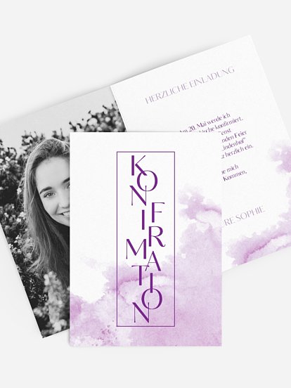 Konfirmationseinladung Klassik Aquarell