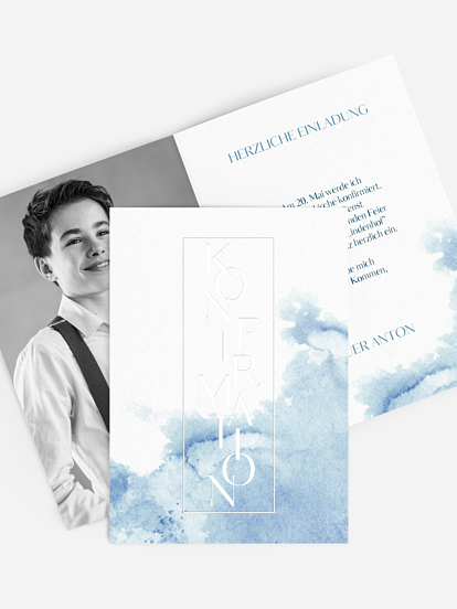 Konfirmationseinladung Klassik Aquarell