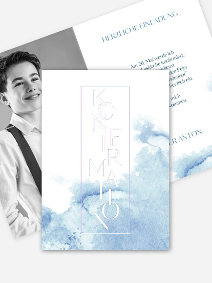 Konfirmationseinladung Klassik Aquarell