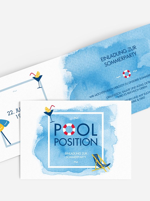 Partyeinladung Pool Position