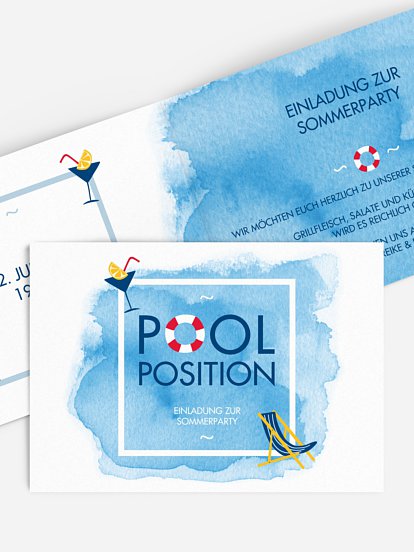 Partyeinladung Pool Position