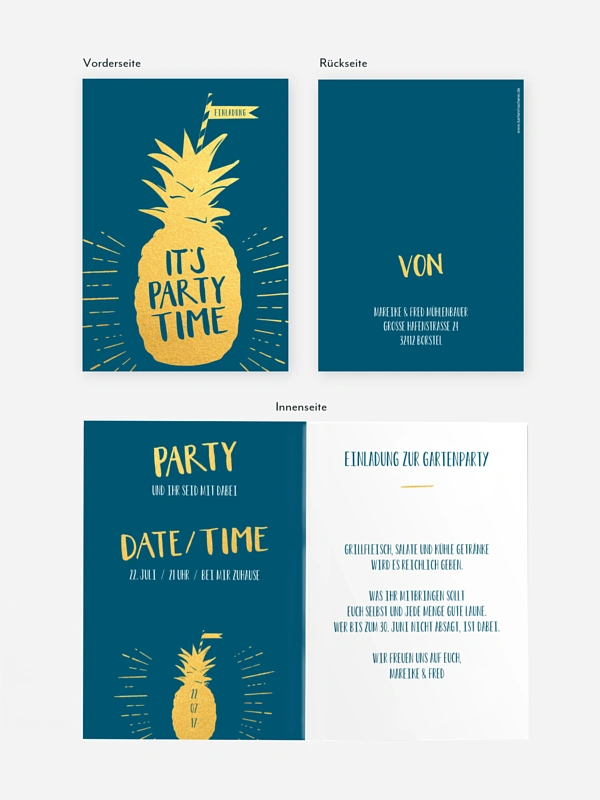 Partyeinladung Tropical Fruit