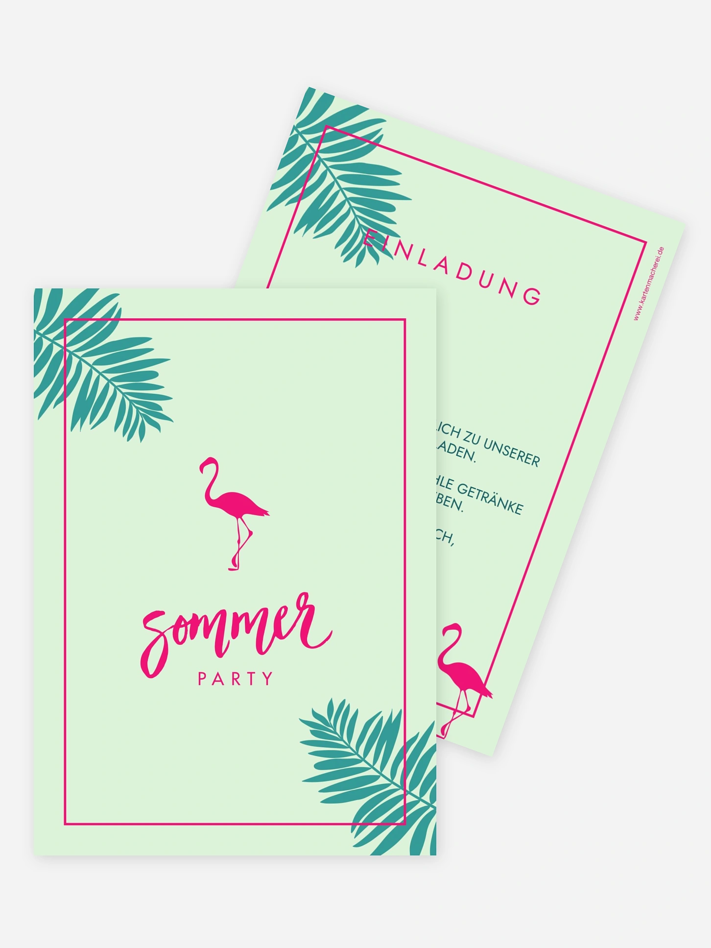 Partyeinladung Flamingo