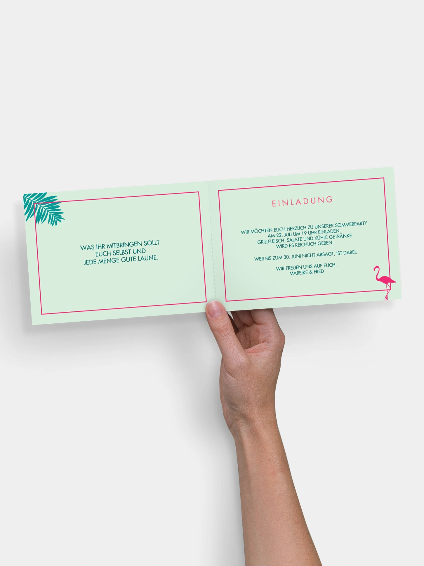 Partyeinladung Flamingo