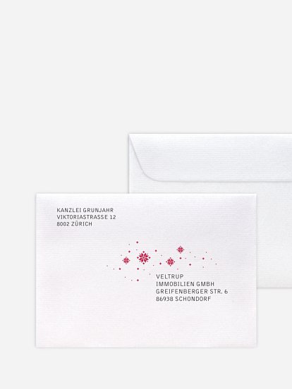 Bedruckte Umschläge geschäftl. Weihnachten Pinguin Post