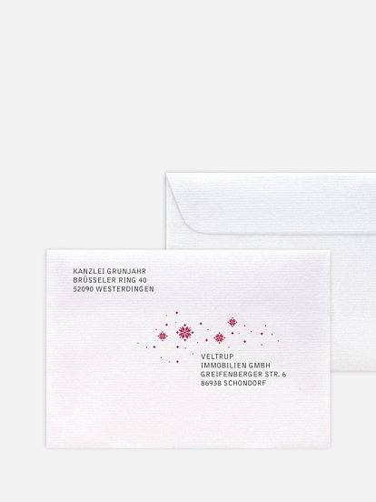 Bedruckte Umschläge geschäftl. Weihnachten Pinguin Post