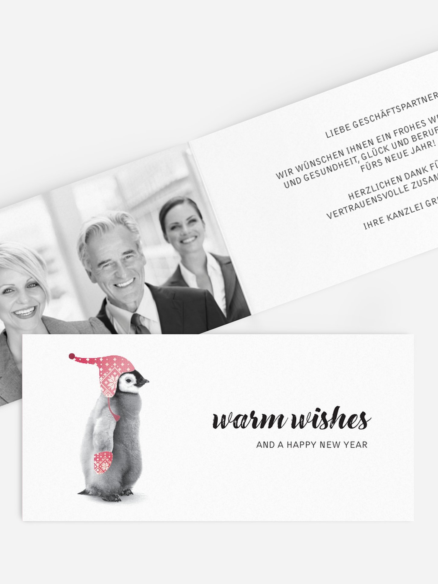 Premium-Weihnachtskarte Pinguin Post