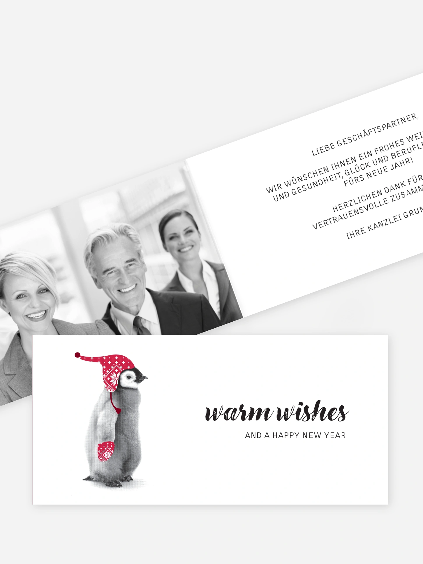 Premium-Weihnachtskarte Pinguin Post