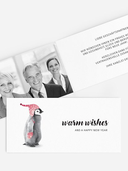 Premium-Weihnachtskarte Pinguin Post