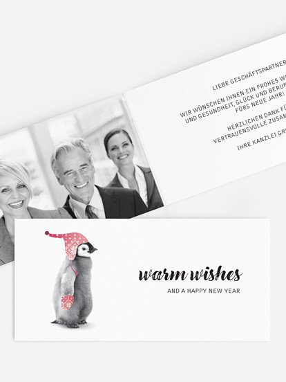 Premium-Weihnachtskarte Pinguin Post