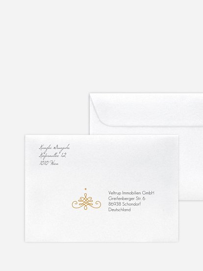 Bedruckte Umschläge geschäftl. Weihnachten Christmas Calligraphy