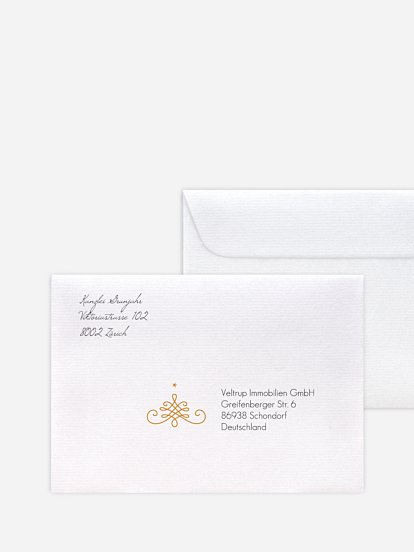 Bedruckte Umschläge geschäftl. Weihnachten Christmas Calligraphy