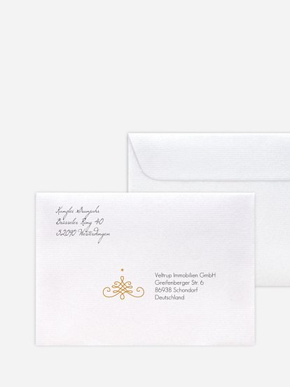 Bedruckte Umschläge geschäftl. Weihnachten Christmas Calligraphy