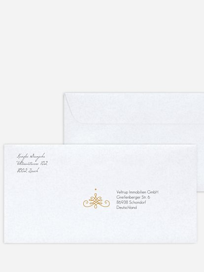 Bedruckte Umschläge geschäftl. Weihnachten Christmas Calligraphy