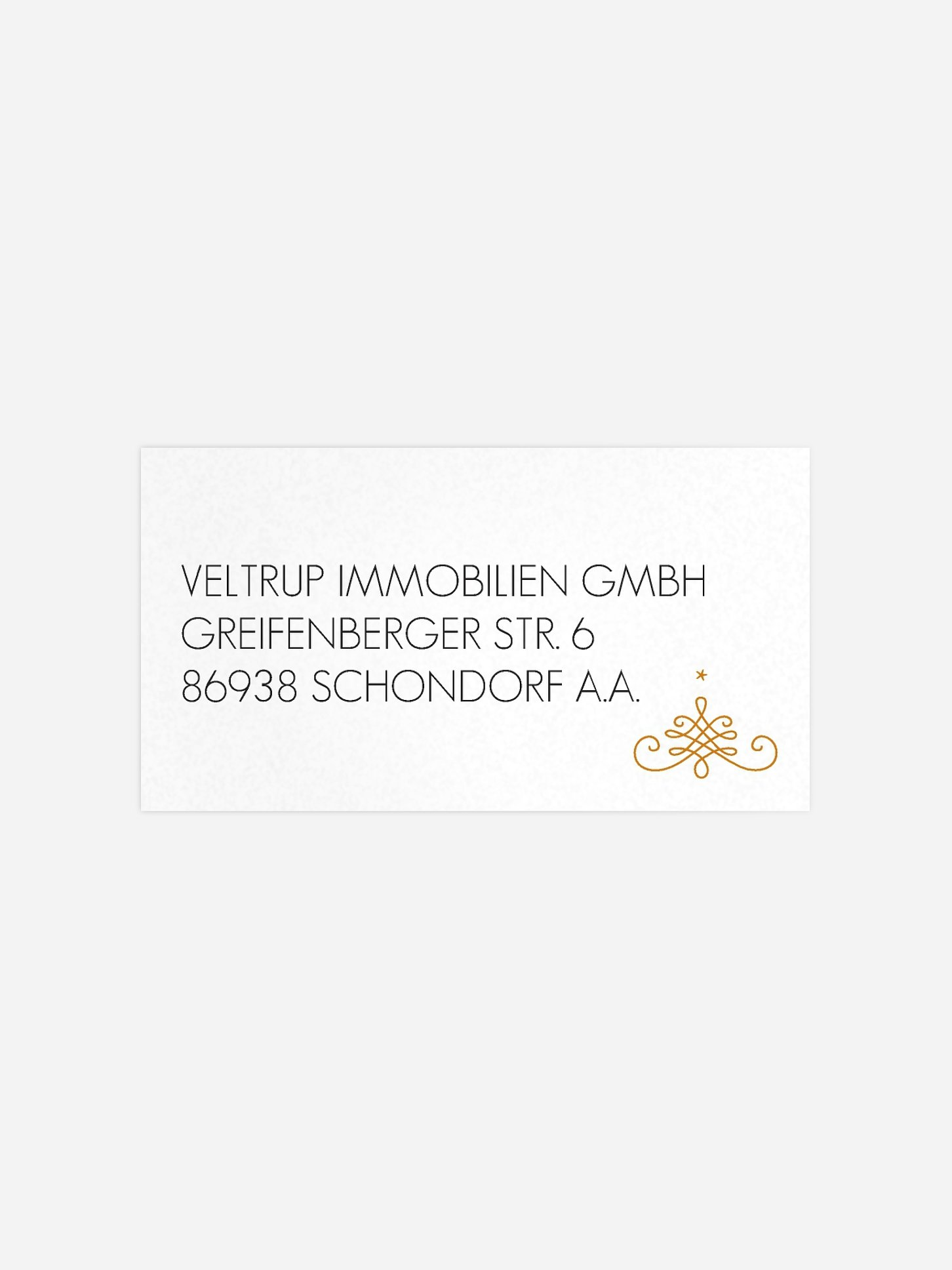 Empfängeraufkleber geschäftl. Weihnachten Christmas Calligraphy