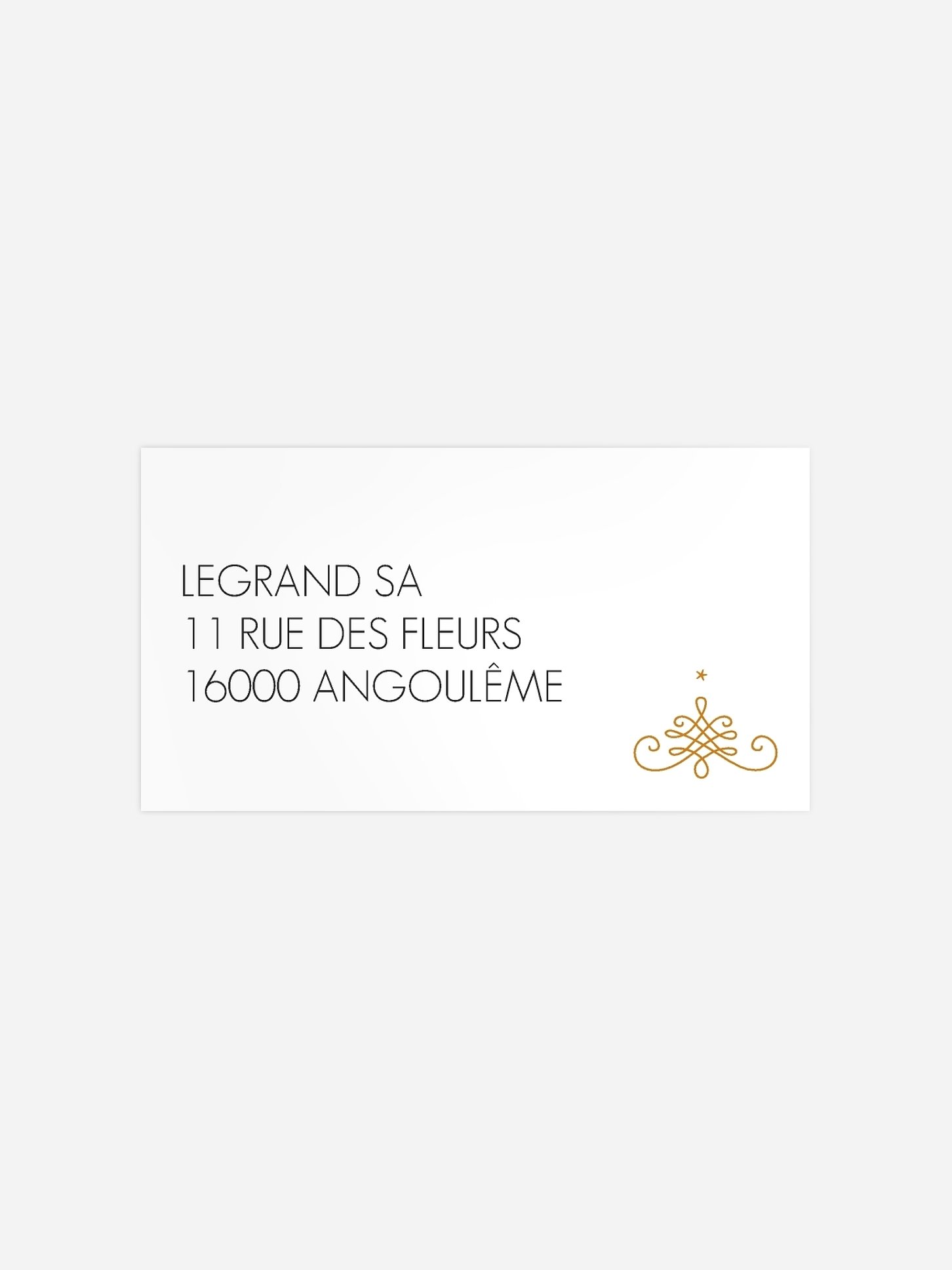 Étiquette destinataire voeux entreprise Christmas Calligraphy