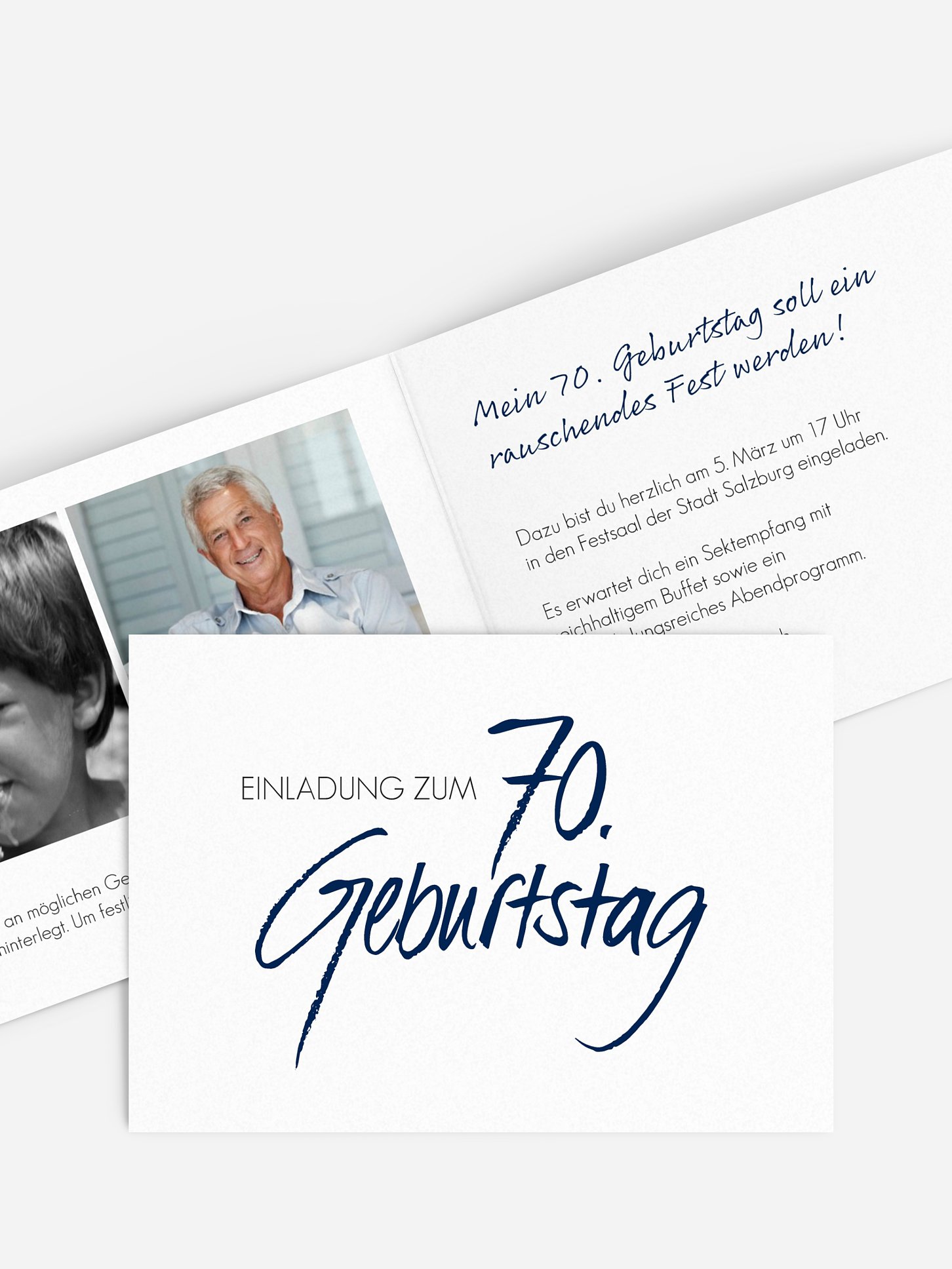 Einladung 70. Geburtstag Handgeschrieben