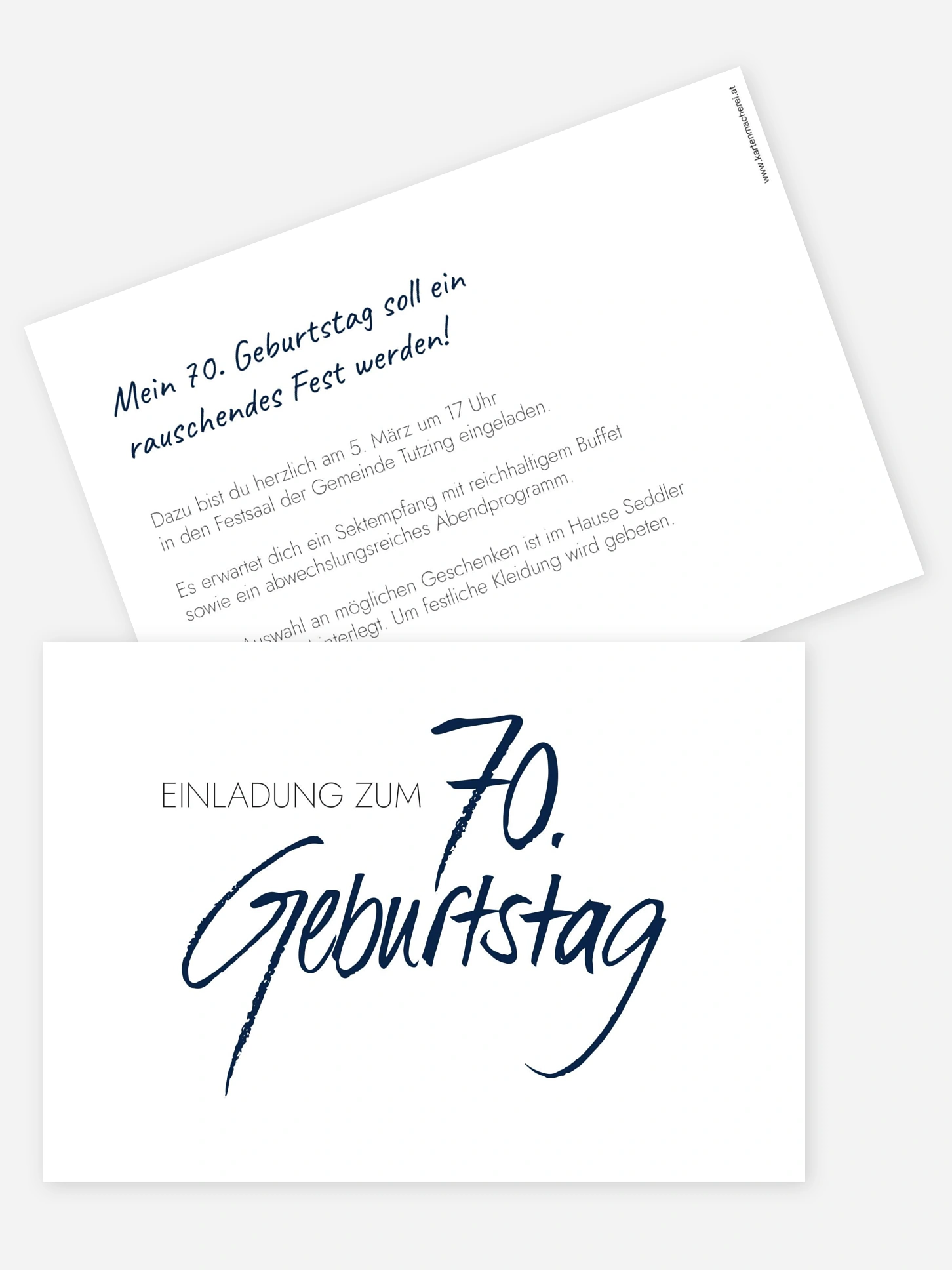 Einladung 70. Geburtstag Handgeschrieben