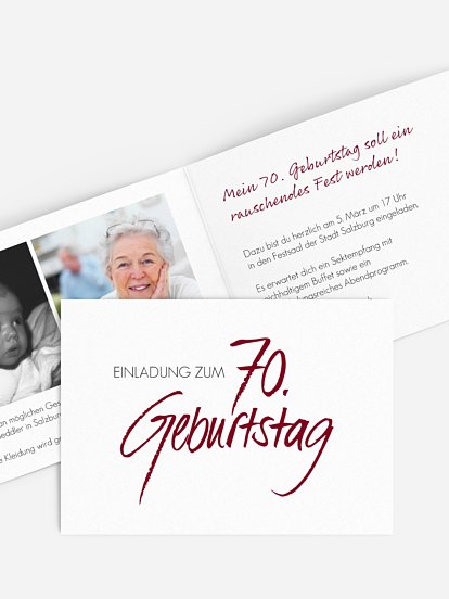 Einladung 70. Geburtstag Handgeschrieben