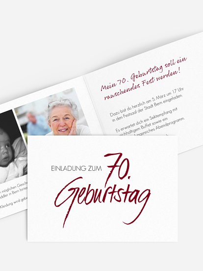 Einladung 70. Geburtstag Handgeschrieben
