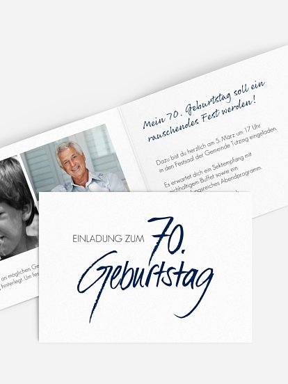Einladung 70. Geburtstag Handgeschrieben