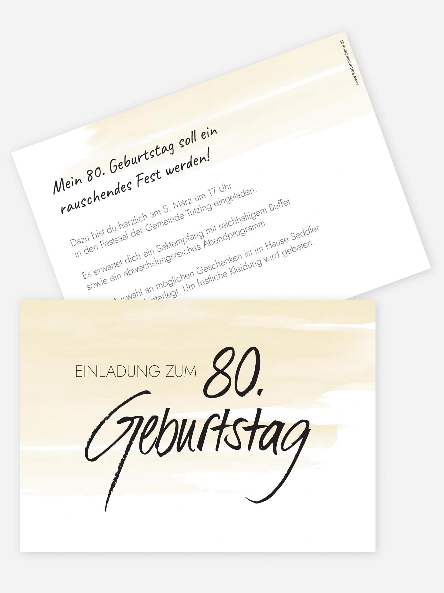 Einladung 80. Geburtstag Handgeschrieben