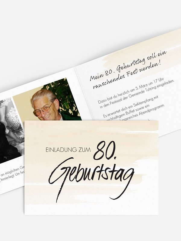 Einladung 80. Geburtstag Handgeschrieben