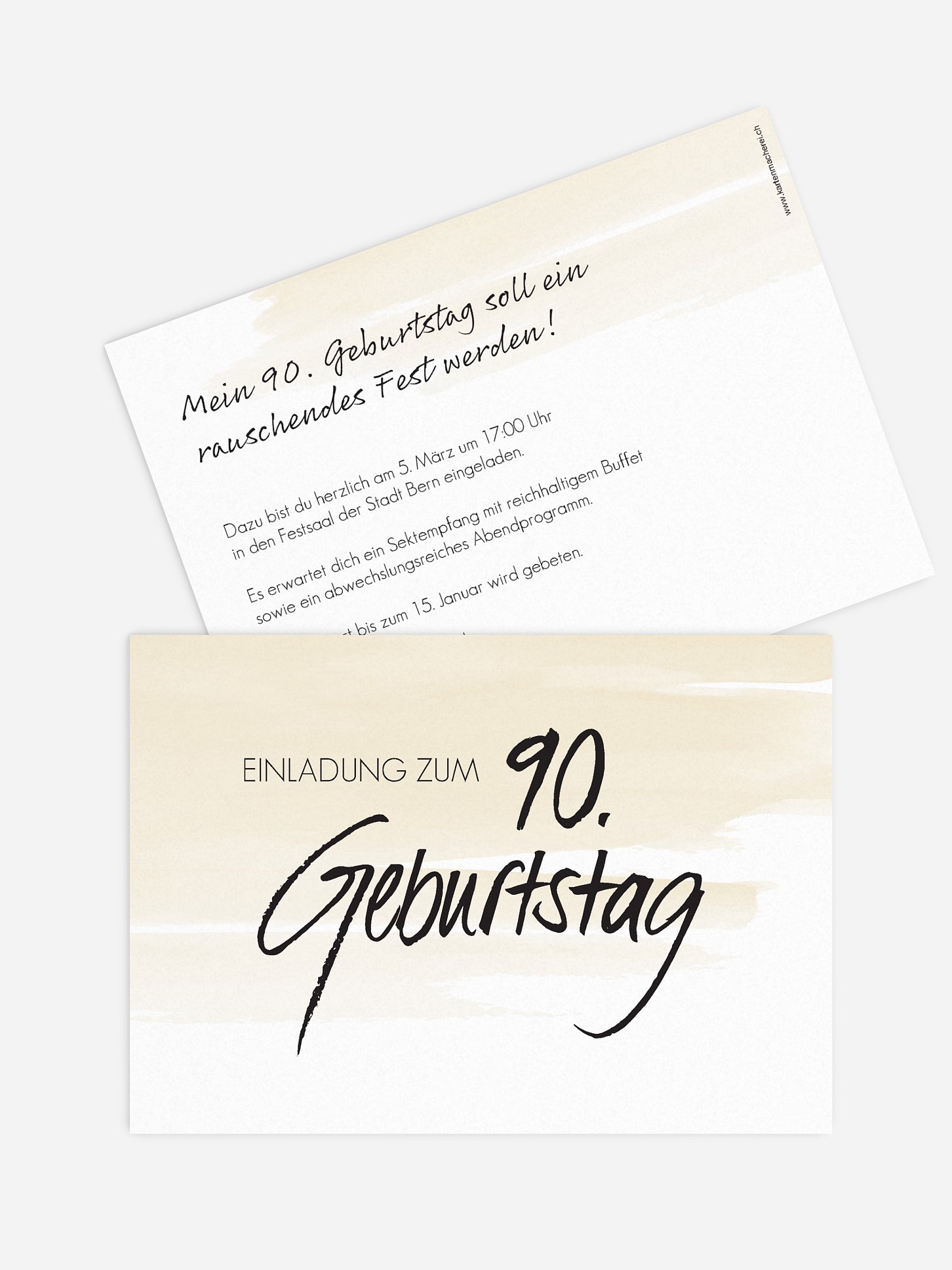Einladung 90. Geburtstag Handgeschrieben