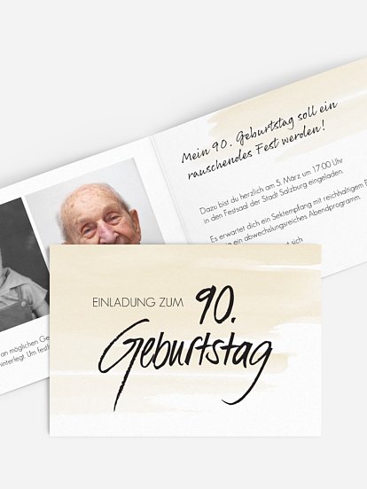 Einladung 90. Geburtstag Handgeschrieben