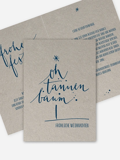 Geschäftliche Weihnachtskarte Calligraphy Tree