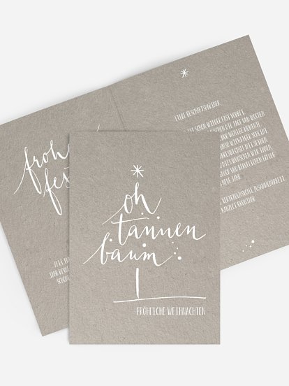 Geschäftliche Weihnachtskarte Calligraphy Tree