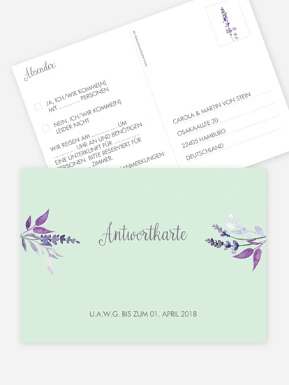 Antwortkarte Hochzeit Herbal Bouquet