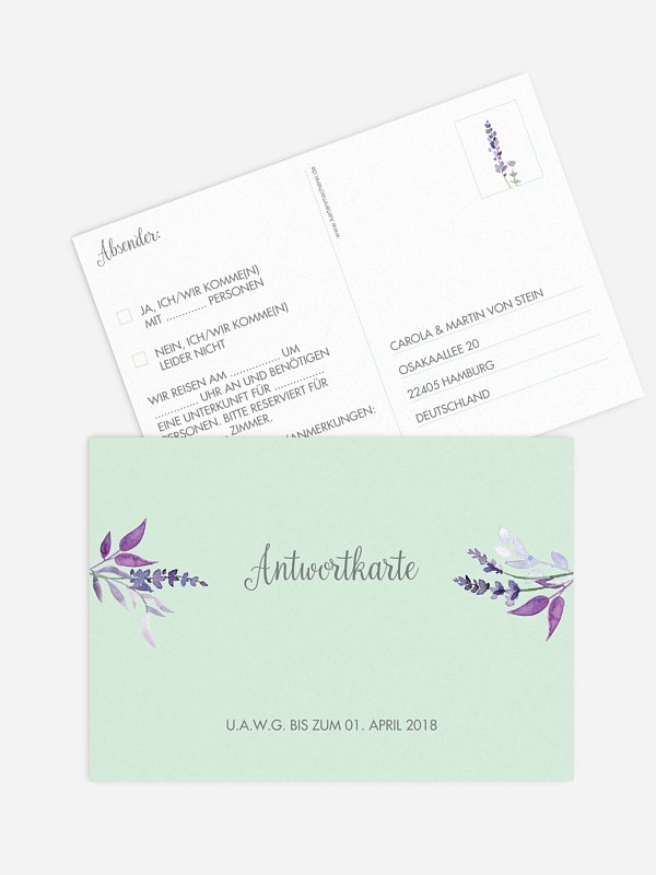 Antwortkarte Hochzeit Herbal Bouquet