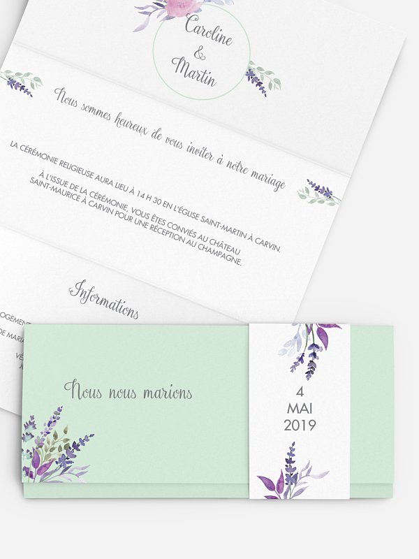 Faire-part mariage Bouquet de fleurs
