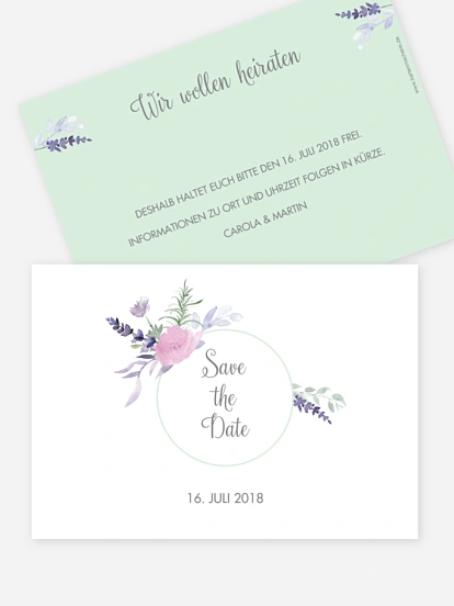 Save-the-Date Karte Herbal Bouquet