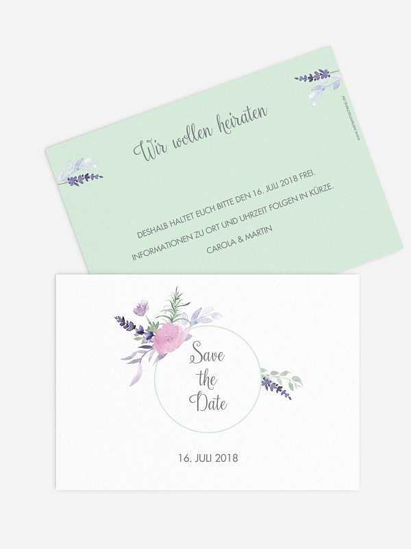 Save-the-Date Karte Herbal Bouquet