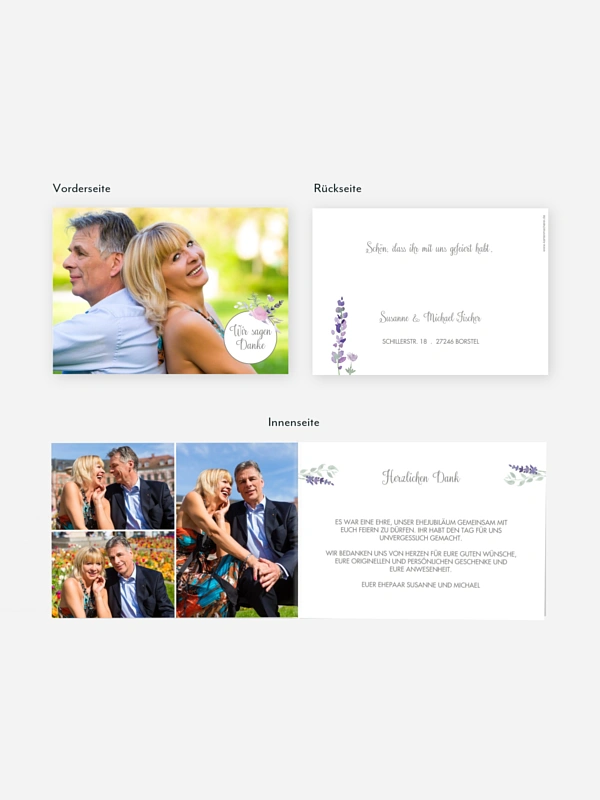 Danksagung zur Silberhochzeit Herbal Bouquet