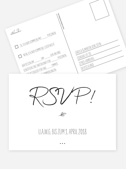 Antwortkarte Hochzeit Letter Pur