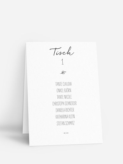 Gruppentischkarte Letter Pur