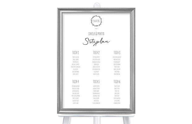 Sitzplan Plakat Letter Pur