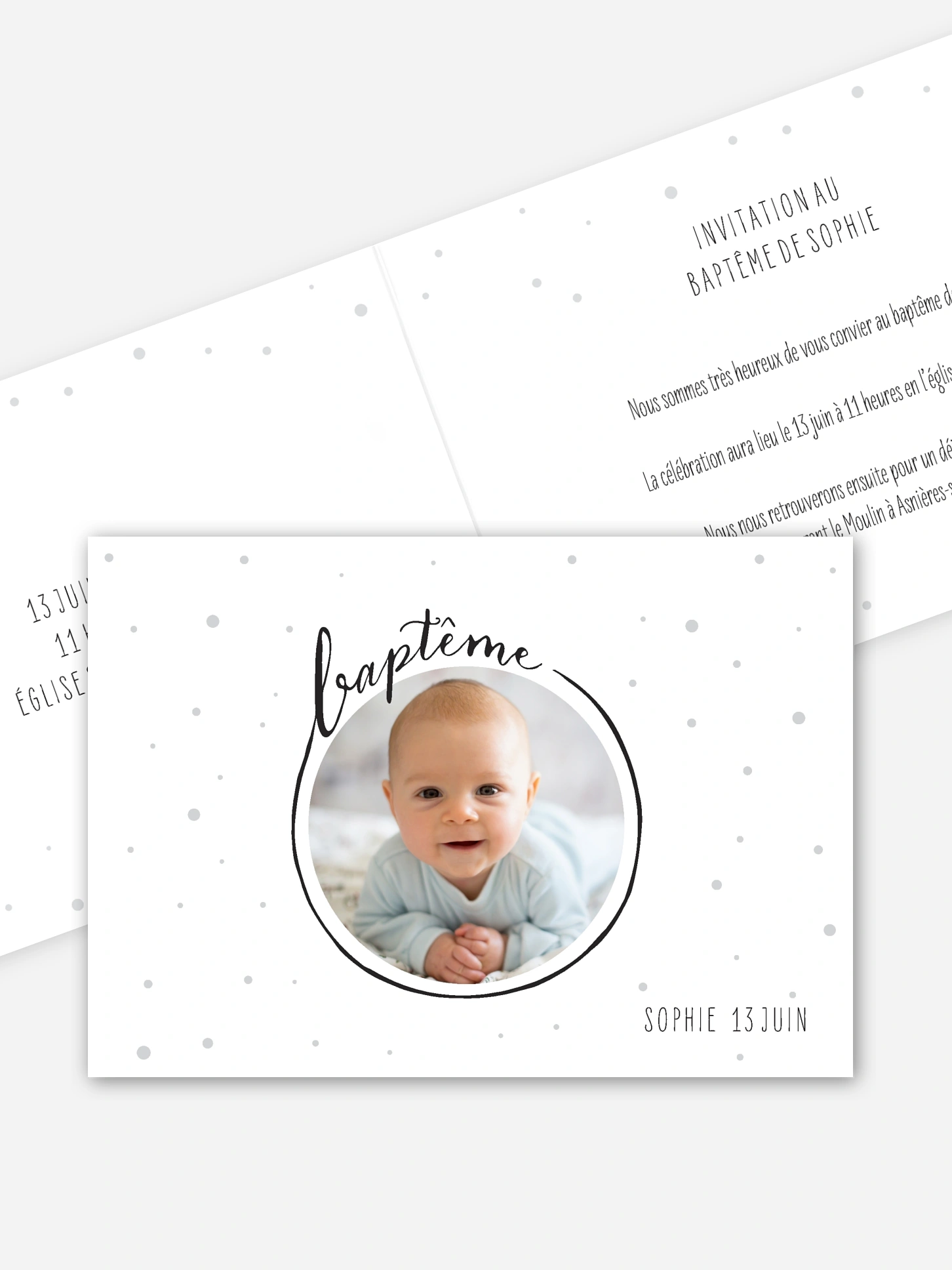 Faire-part baptême Univers