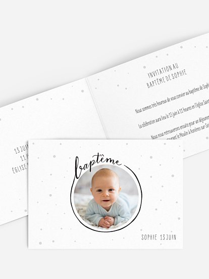 Faire-part baptême Univers