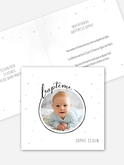 Faire-part baptême Univers