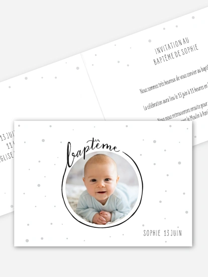 Faire-part baptême Univers