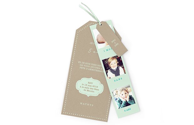 invitation anniversaire enfant Baby vintage