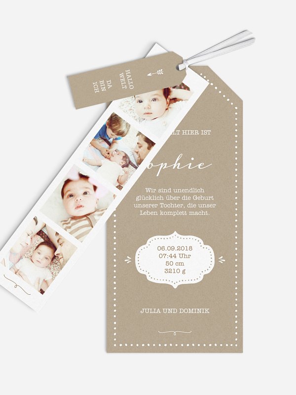 Geburtskarte Vintage Baby