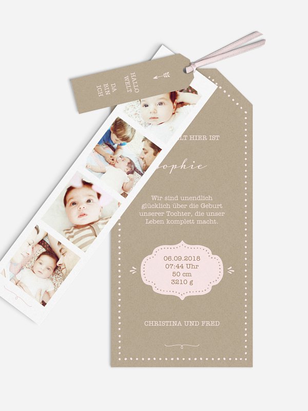 Geburtskarte Vintage Baby