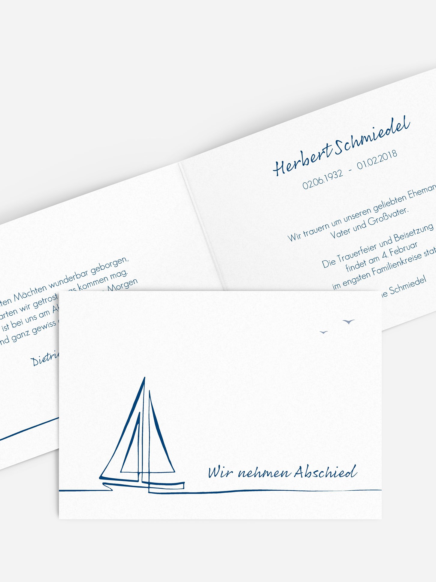 Trauerkarte Sail Away